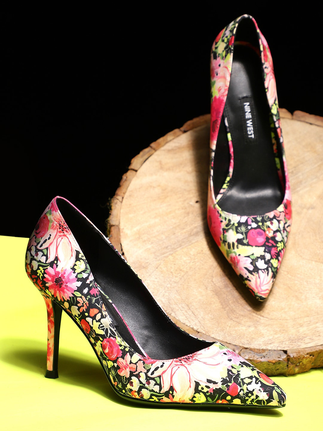 High Heel Nine West Pink Shoes Nine West Printed Slim Heeled Pumps