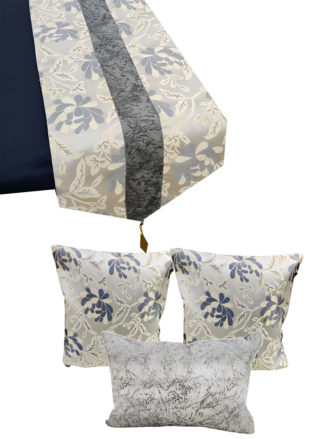 Good Vibes Embroidered Jacquard Breathable 4 Pcs Square Cushion Covers - 15.7 x 15.7 In