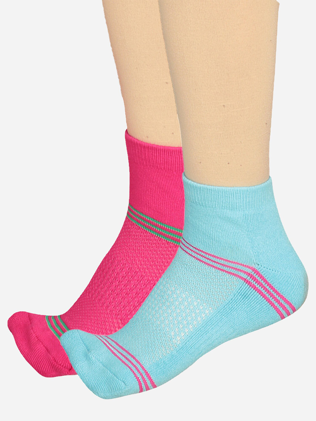 Bodycare Women Pack Of 2 Patterned Odour-Free Ankle-Length Socks
