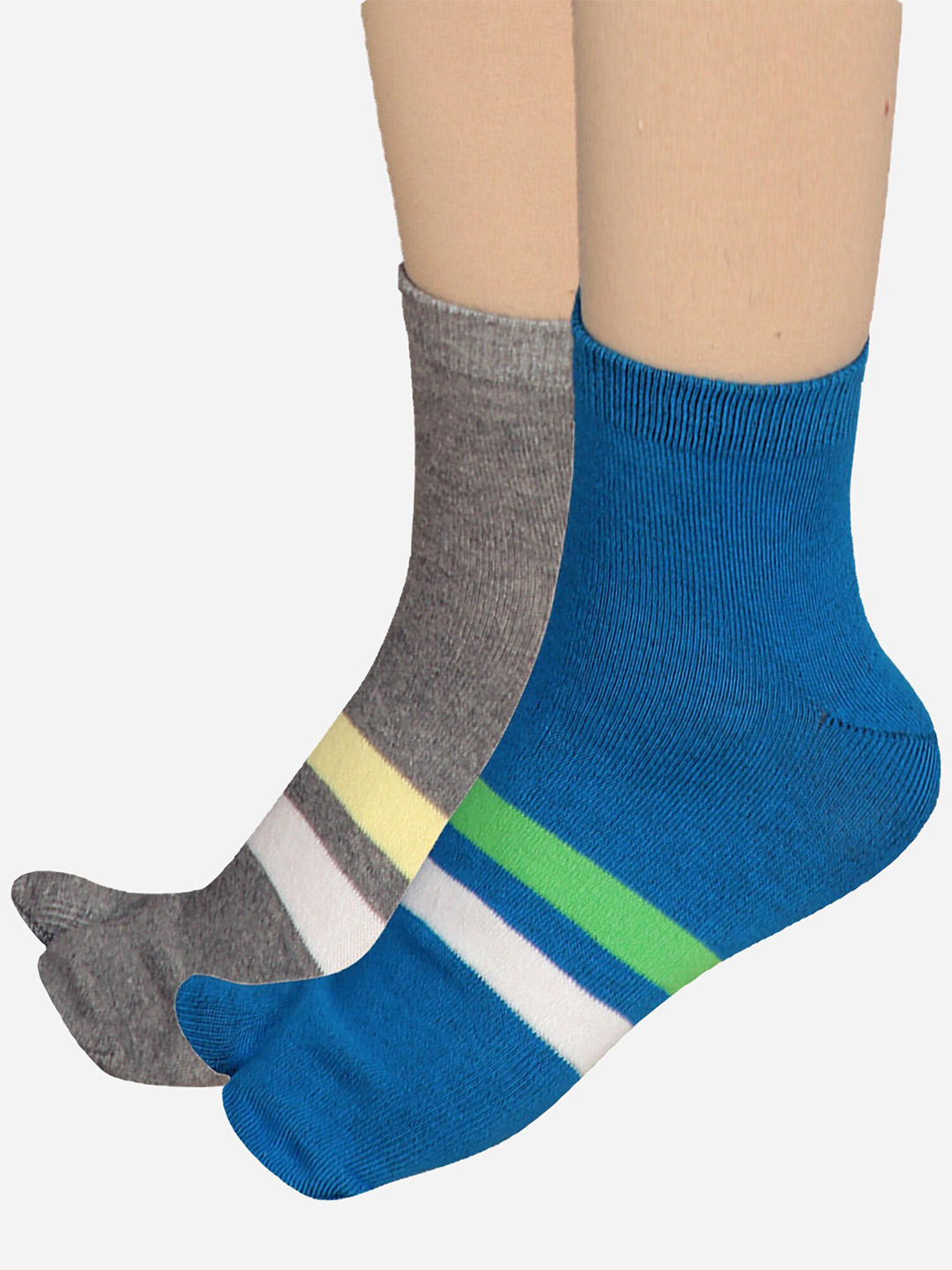 Bodycare Women Pack Of 2 Striped Odour-Free Ankle-Length Thumb Socks