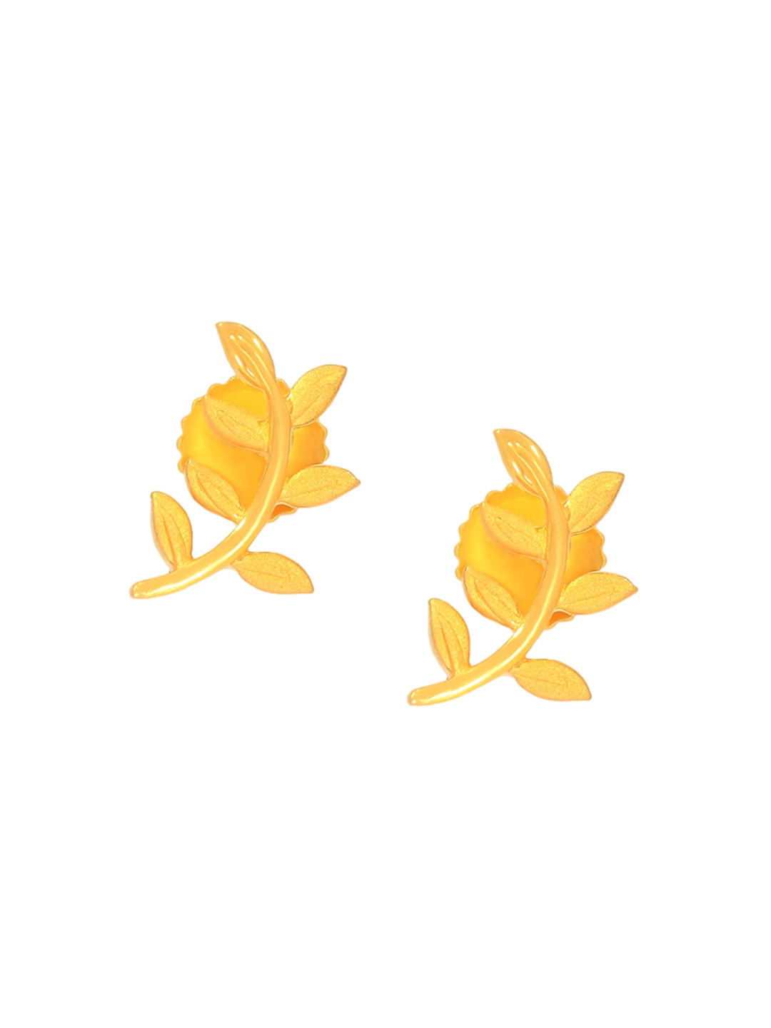 BHIMA 22K BIS Hallmark (916) Yellow Gold Nature'S Touch Stud Earrings