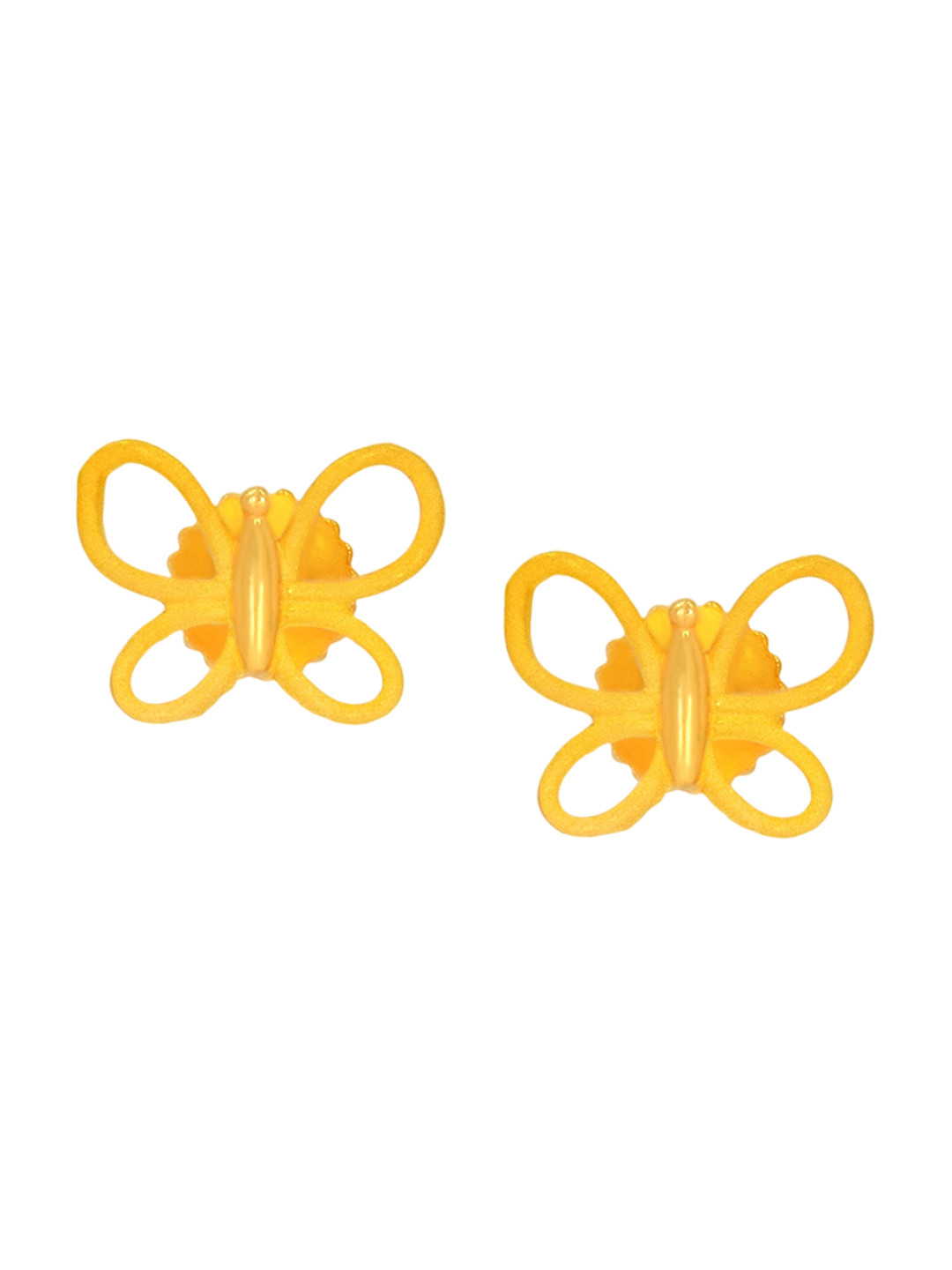 BHIMA 22K BIS Hallmark (916) Yellow Gold Enchanted Butterfly Stud Earrings
