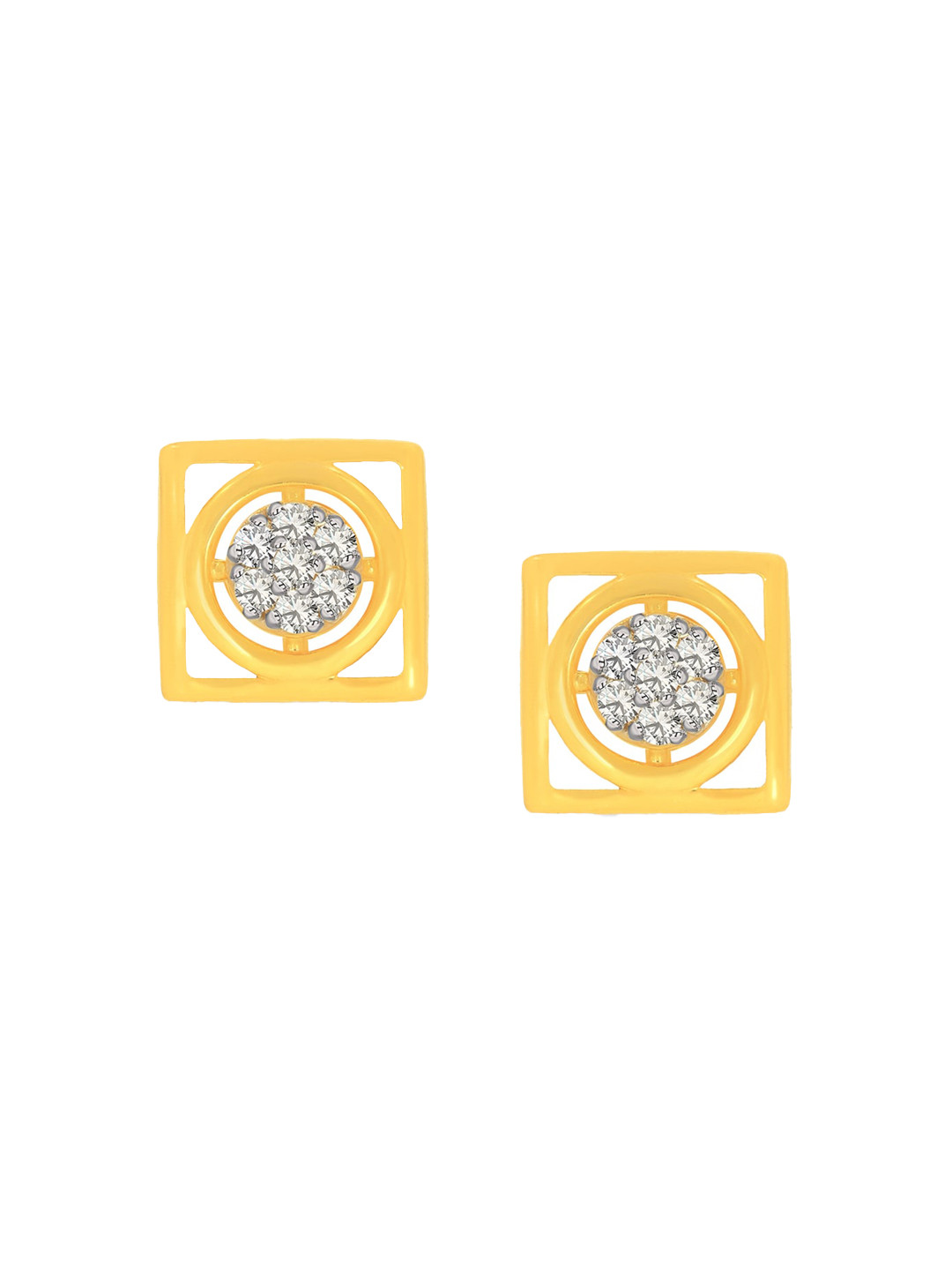 BHIMA 22K BIS Hallmark (916) Yellow Gold Intersecting Stud Earrings