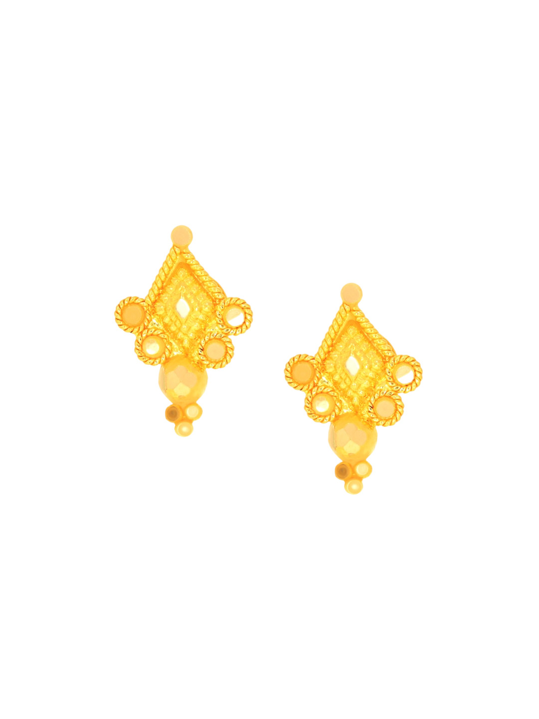 BHIMA 22K BIS Hallmark (916) Yellow Gold  Elegant Stud Earringsfor Kids