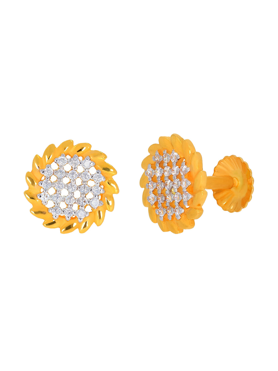 BHIMA 22K BIS Hallmark (916) Yellow Gold Sunshine Stud Earrings