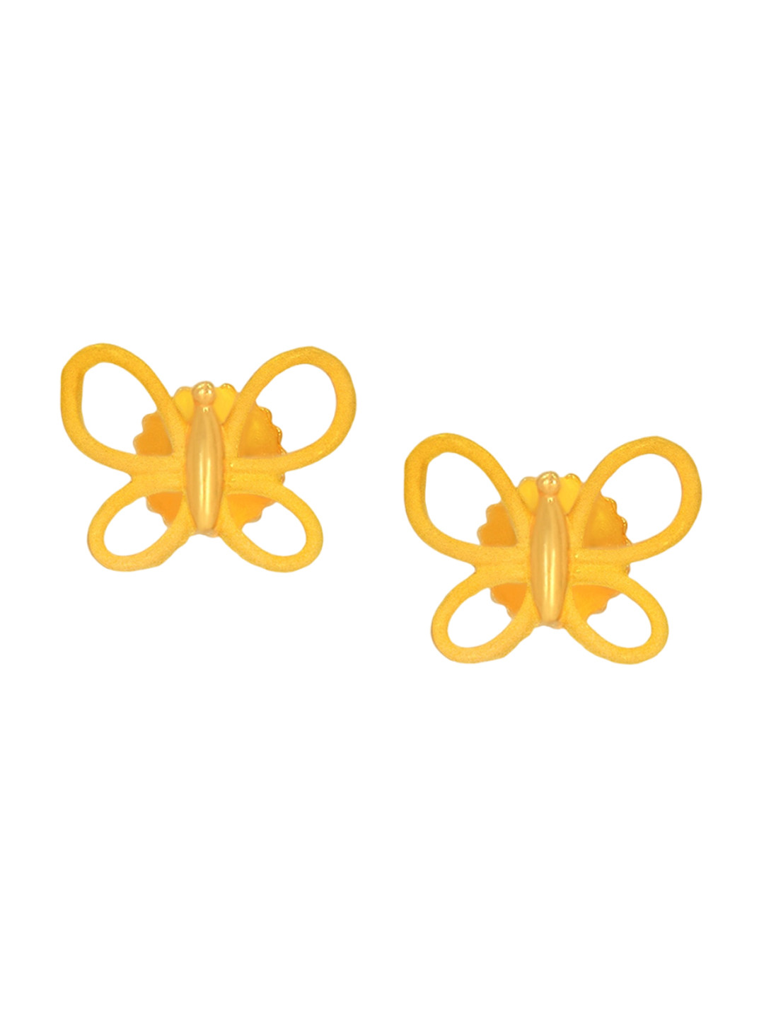 BHIMA 22K BIS Hallmark (916) Yellow Gold Whimsical Winged Stud Earrings