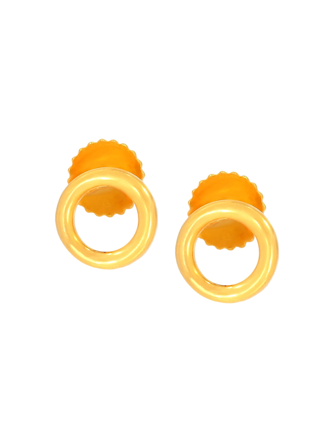 BHIMA 22K BIS Hallmark (916) Yellow Gold Timeless Circle Stud Earrings