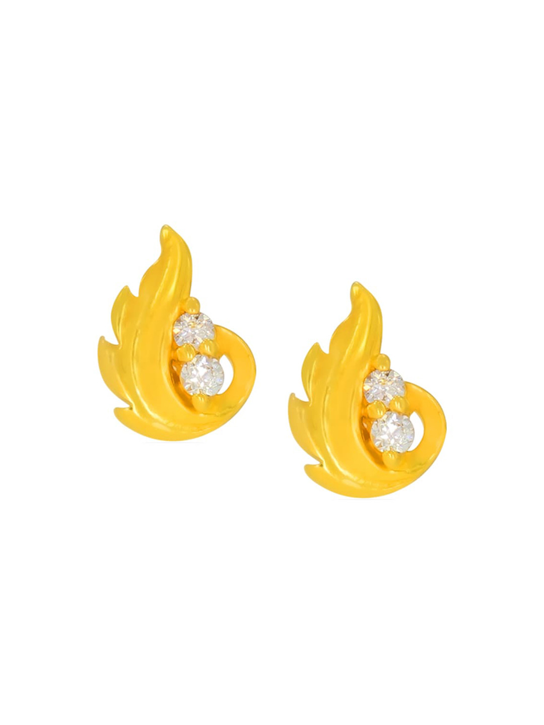 BHIMA 22K BIS Hallmark (916) Yellow Gold  Twinstone Stud Earrings For Kids