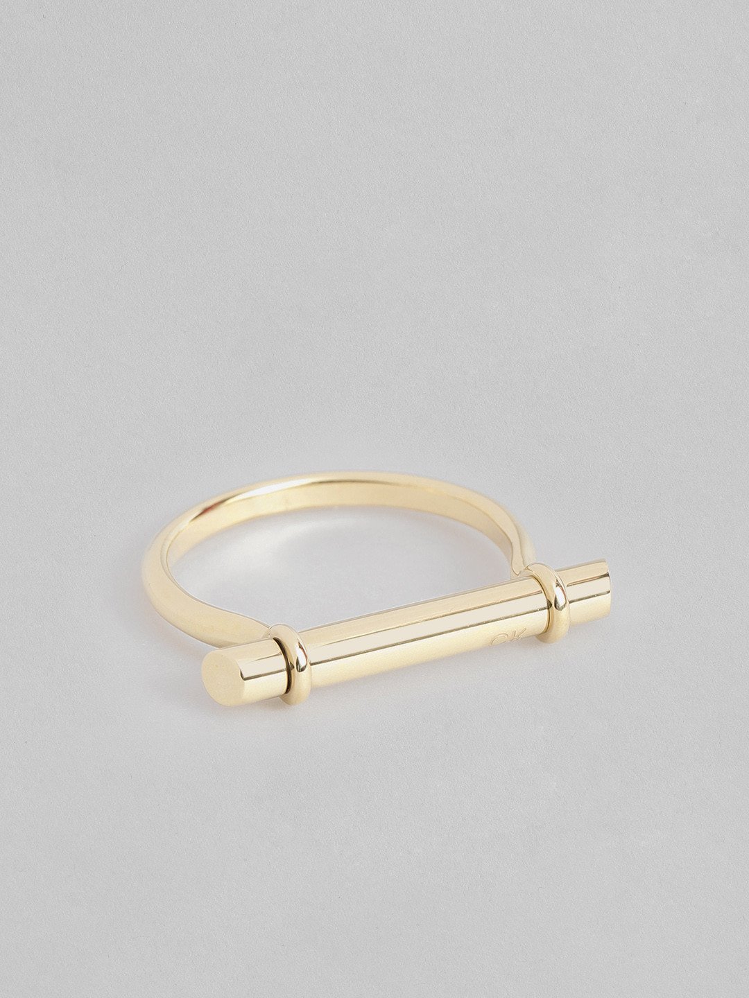 Calvin Klein Women Elongated Linear Brass-Plated Finger Ring