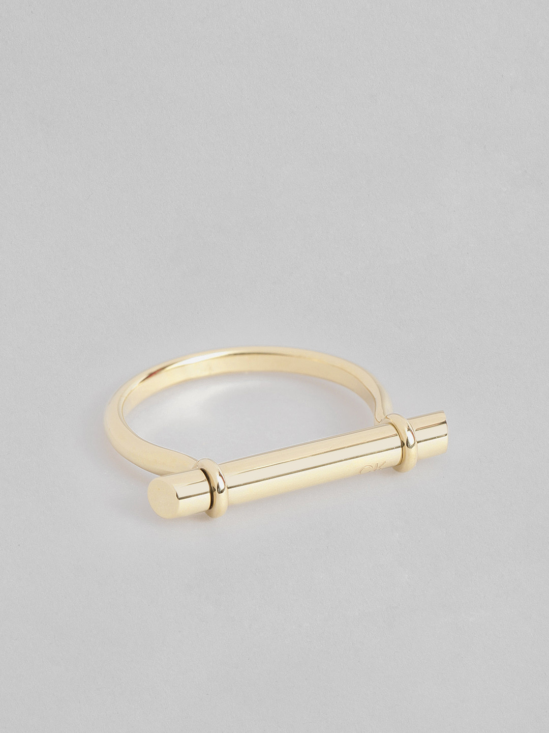 Calvin Klein Women Elongated Linear Brass-Plated Finger Ring
