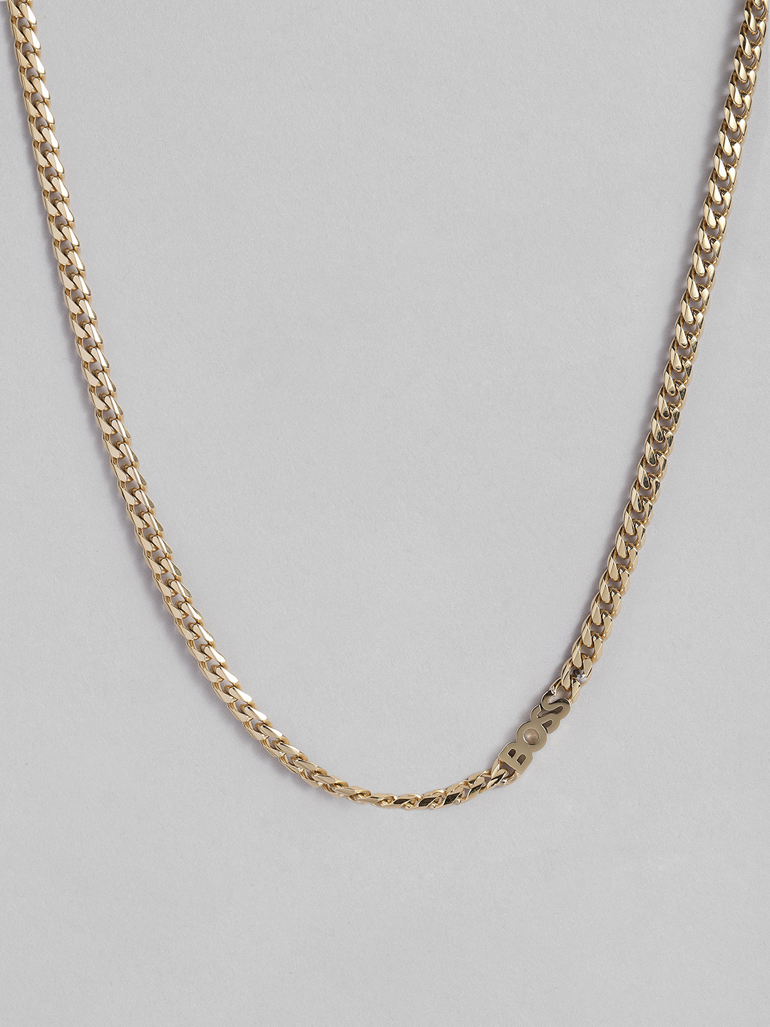 BOSS Kasfh Brass-Plated Brand Logo Design Chainlink Necklace