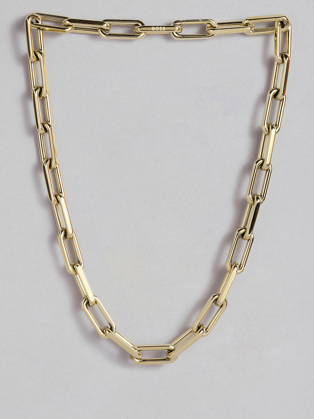 BOSS Halia Brass-Plated Chainlink Design Necklace