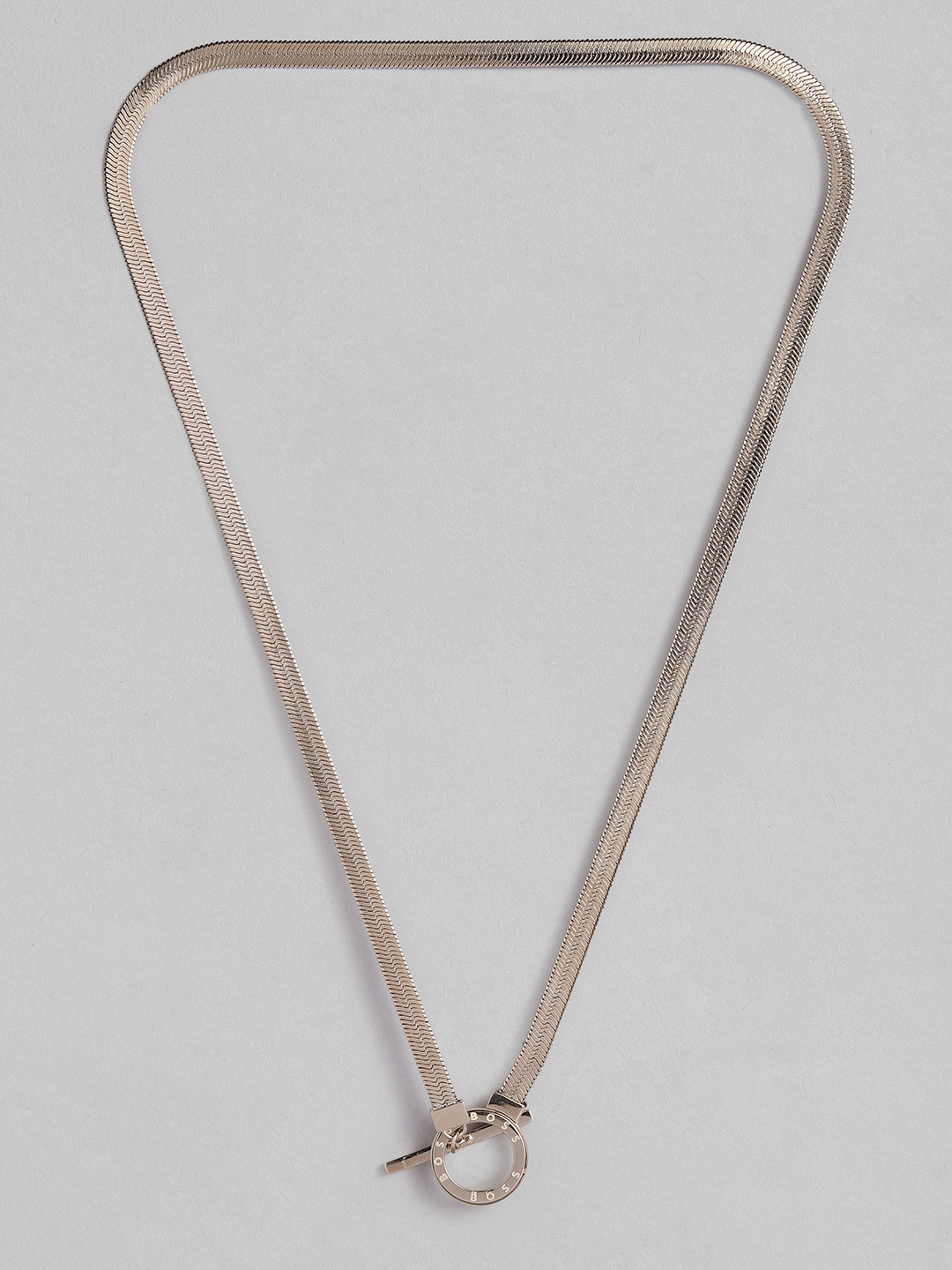 BOSS Zia Brass-Plated Chain Design Necklace