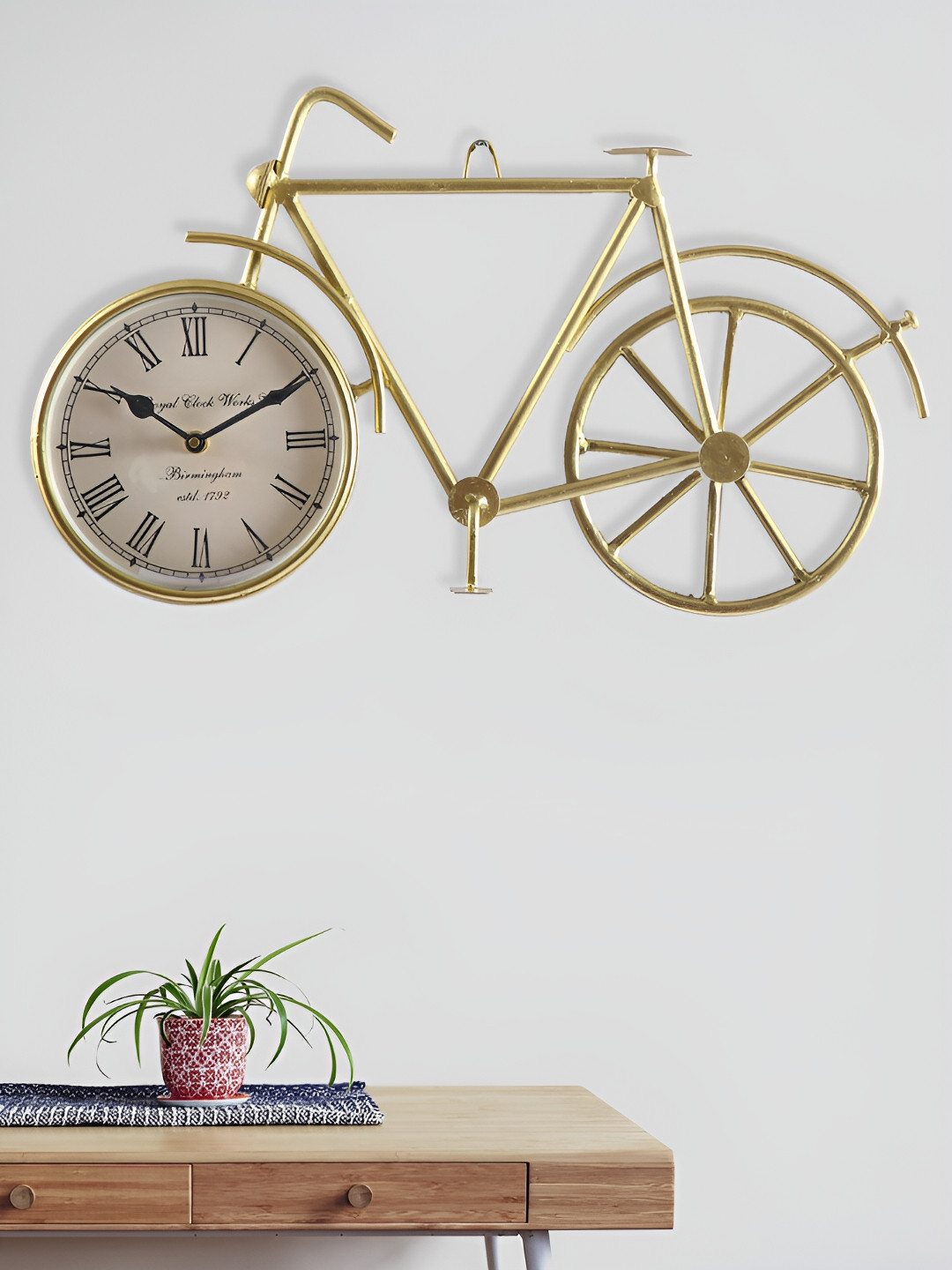 Aura Copper Metal Large Display Quirky Battery Analogue Wall Clock