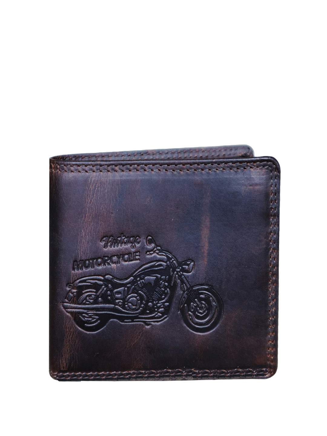 CALFNERO Graphic Textured Leather Two Fold Wallet