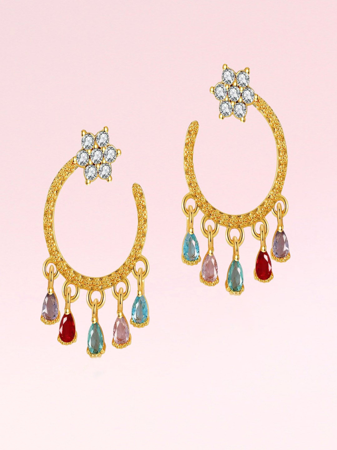 AQUASTREET 18K Gold-Plated Waterproof Round Earrings