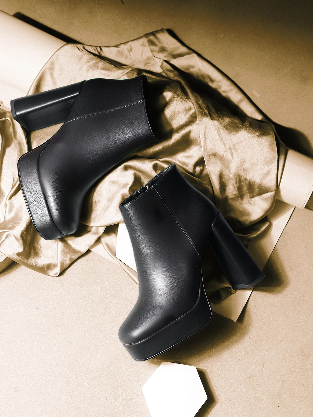 Nine West Women Round Toe Block Heeled Zip-Closure  Boots