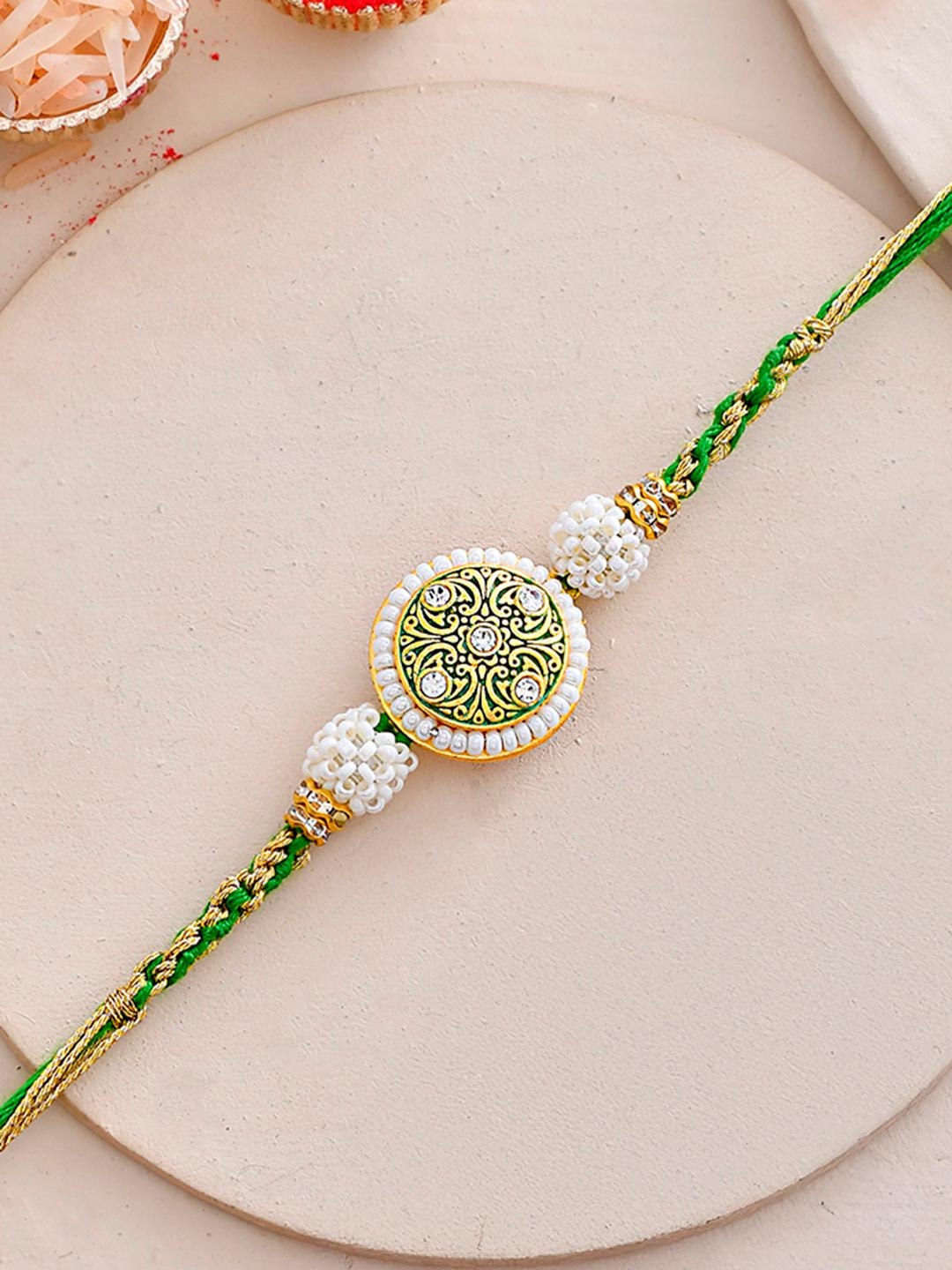 Voylla Men Pearls Embellished Rakhi