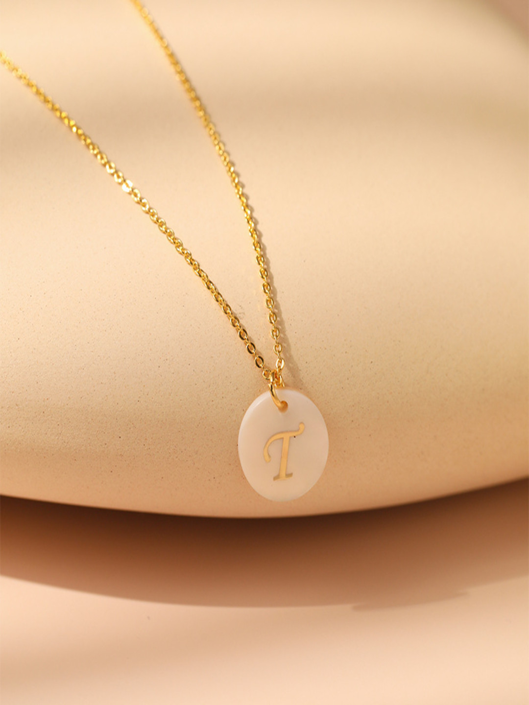 AQUASTREET 18K Gold-Plated Waterproof Antitarnish Letter T Initial Pendant Necklace