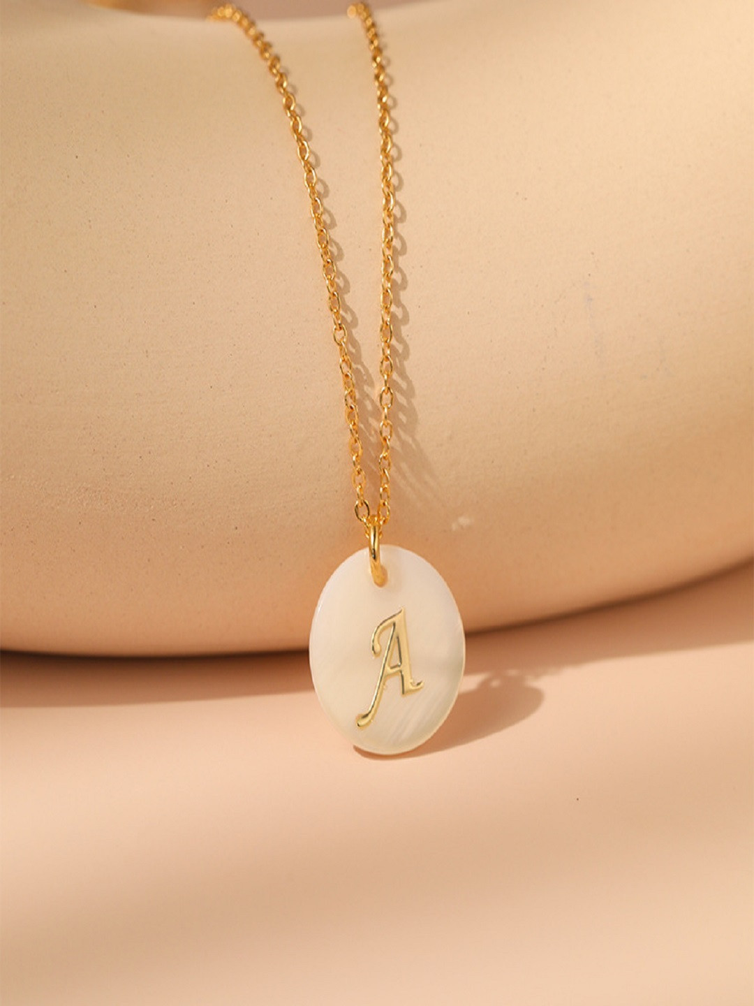 AQUASTREET 18K Gold-Plated Waterproof Antitarnish Letter A Initial Pendant Necklace