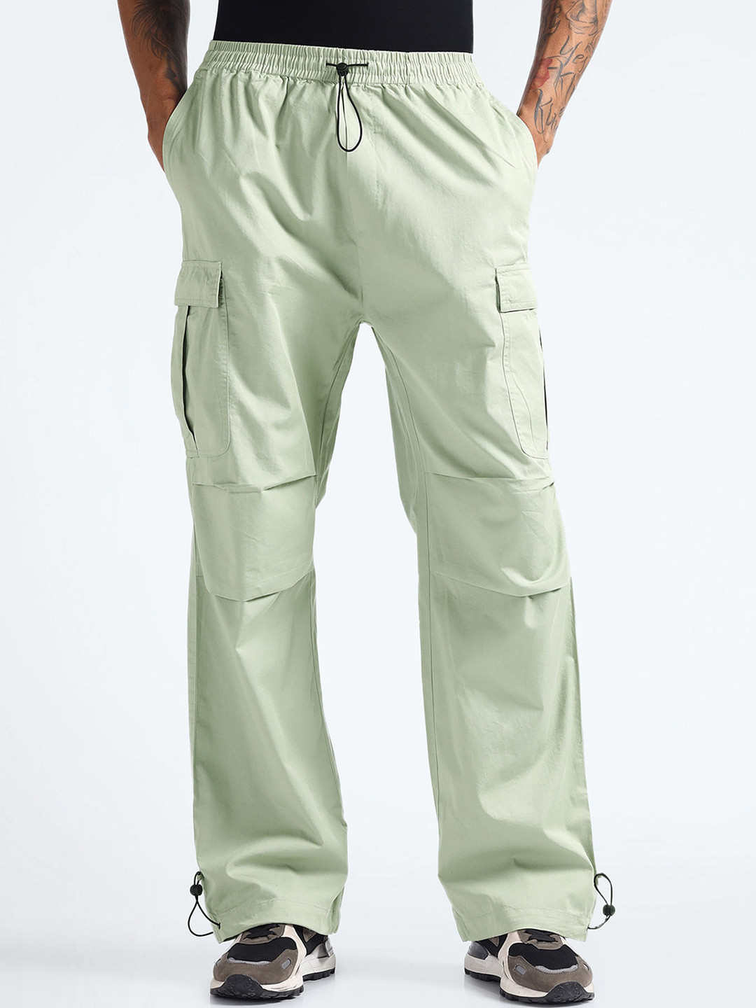 Flying Machine Men Mid Rise Parachute Trousers