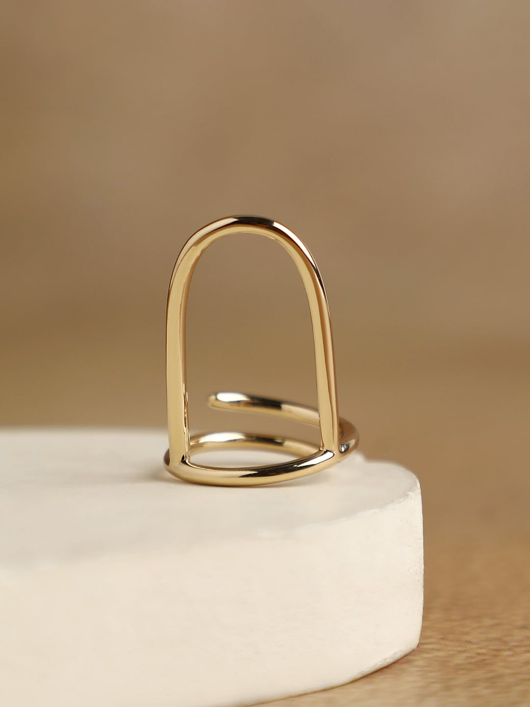 SOHI Gold-Plated Nail Ring