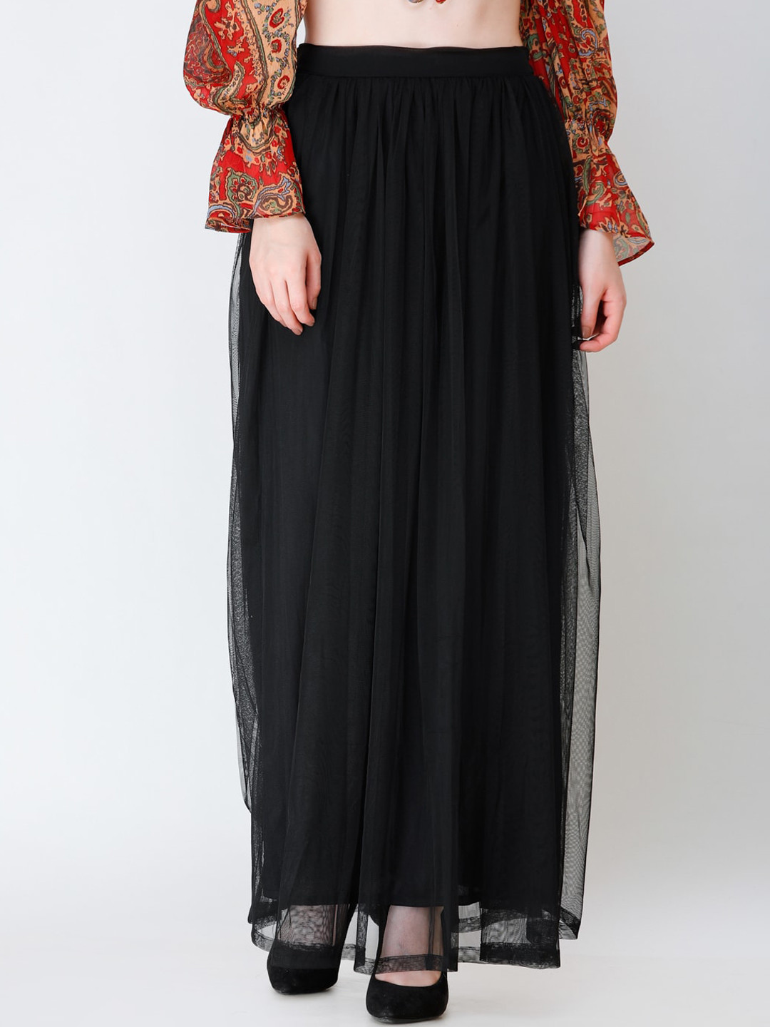 MINOS Mesh Flared Maxi Skirt