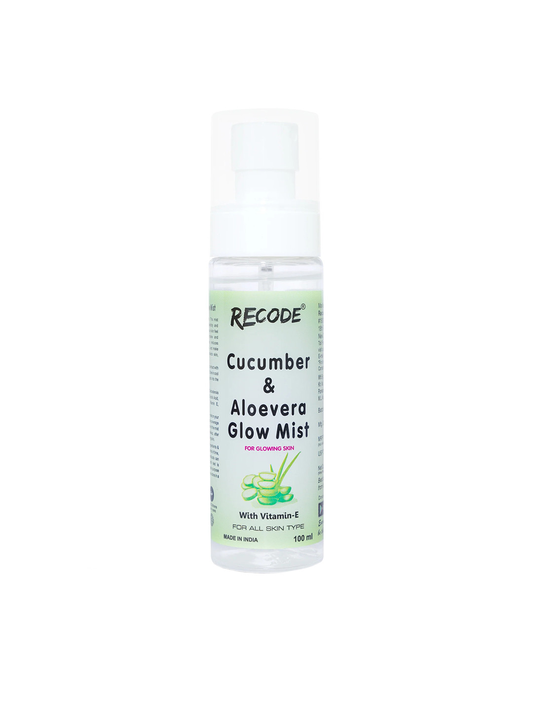 Recode Cucumber & Aloevera Glow Mist with Vitamin E - 100 ml