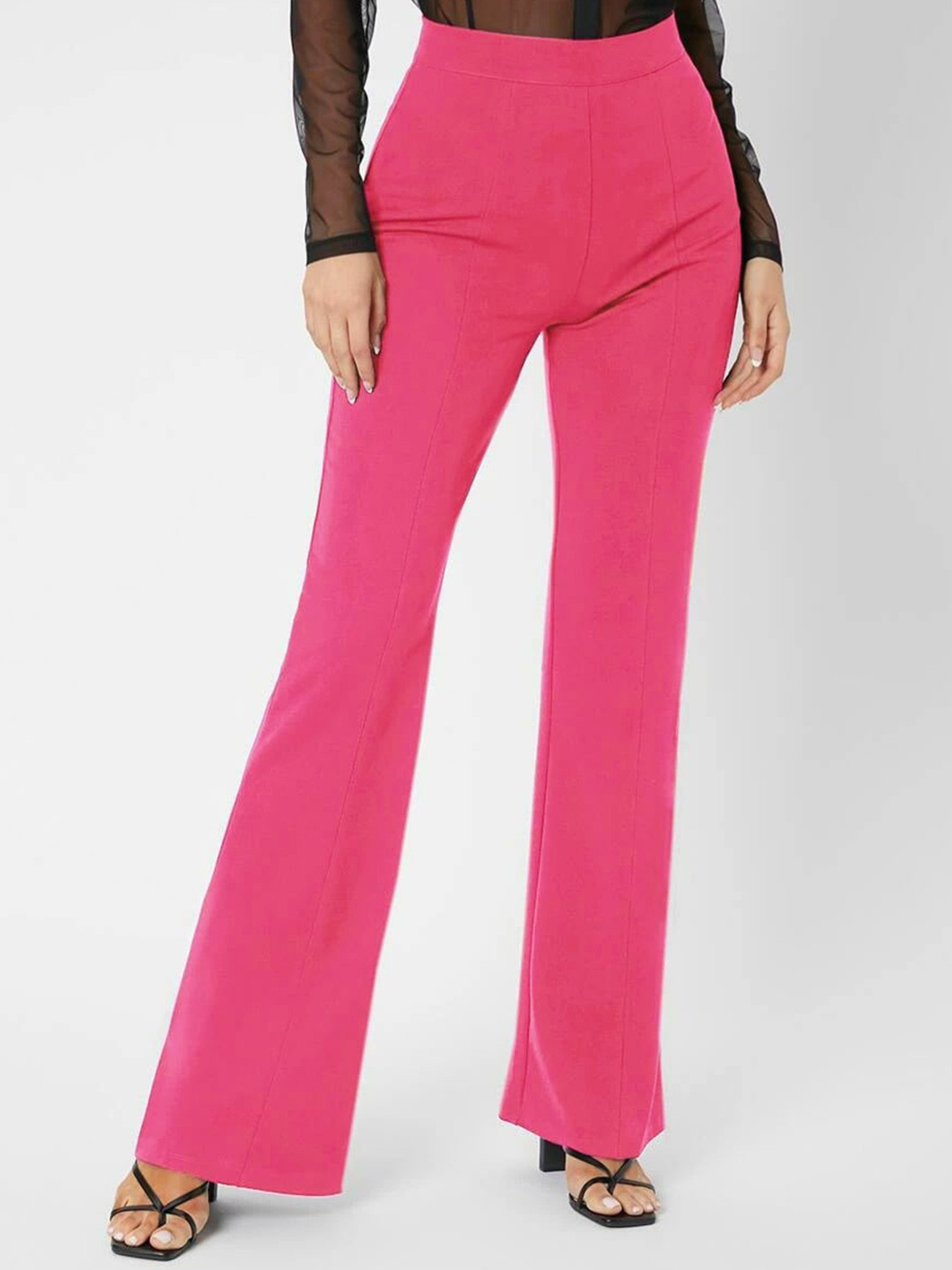 Stylecast X Slyck Women Comfort Wrinkle Free Parallel Flared Trousers