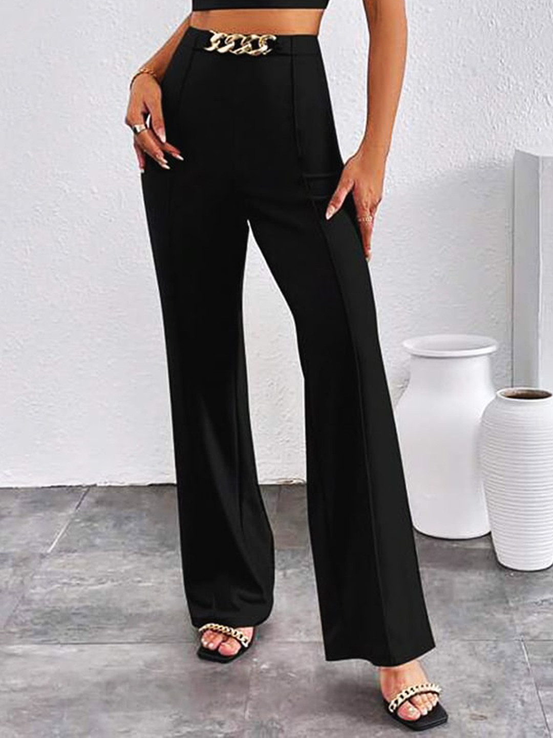 Stylecast X Slyck Women Comfort Wrinkle Free Bootcut Trousers