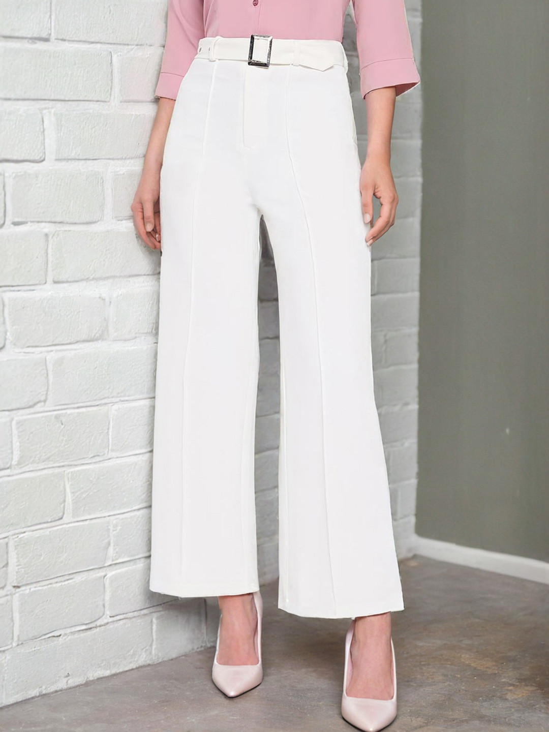 Stylecast X Slyck Women Comfort Wrinkle Free Parallel Regular Fit Trousers