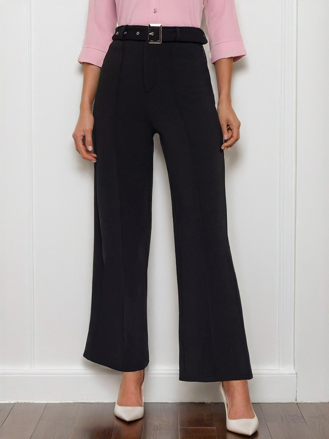 Stylecast X Slyck Women Comfort Wrinkle Free Parallel Flared Trouser