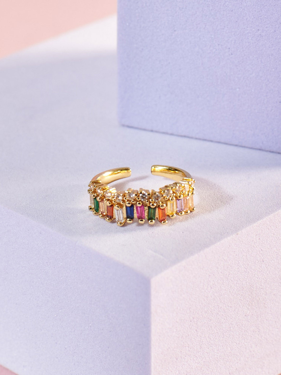 SALTY Gemstones Studded Adjustable Finger Ring