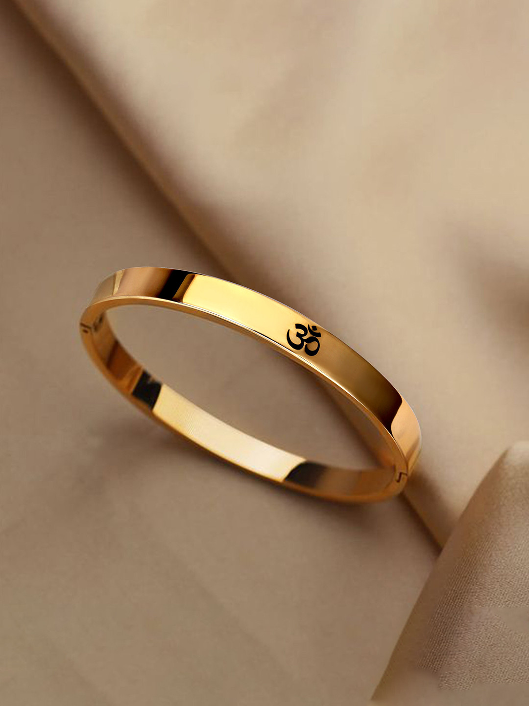 MEENAZ Men Gold-Plated Kada Bracelet