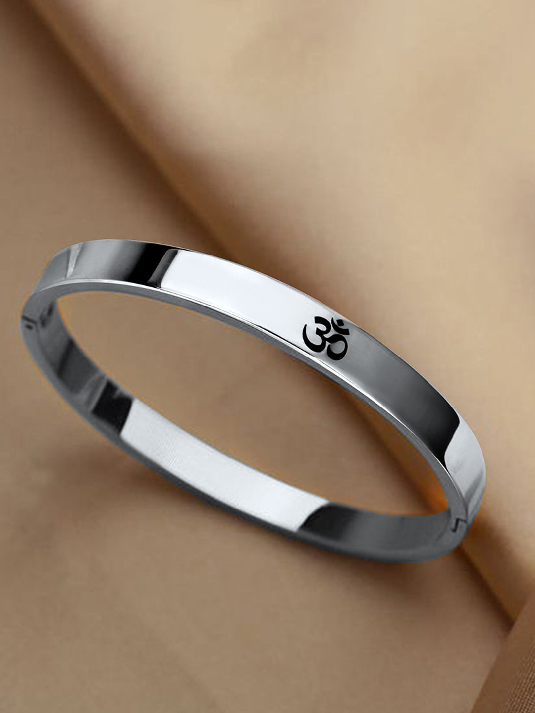 MEENAZ Men Silver-Plated Kada Bracelet