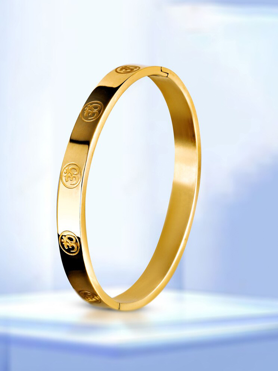 MEENAZ Men Temple Gold-Plated Kada Bracelet