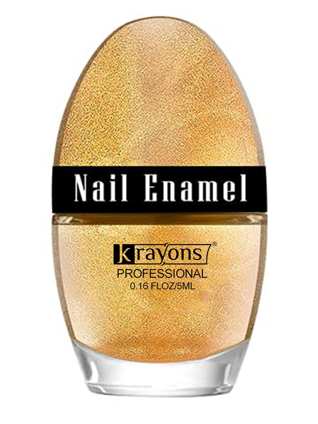 krayons Professional High Shine Quick Dry Glossy Nail Paint 5ml - Golden Glitter 77