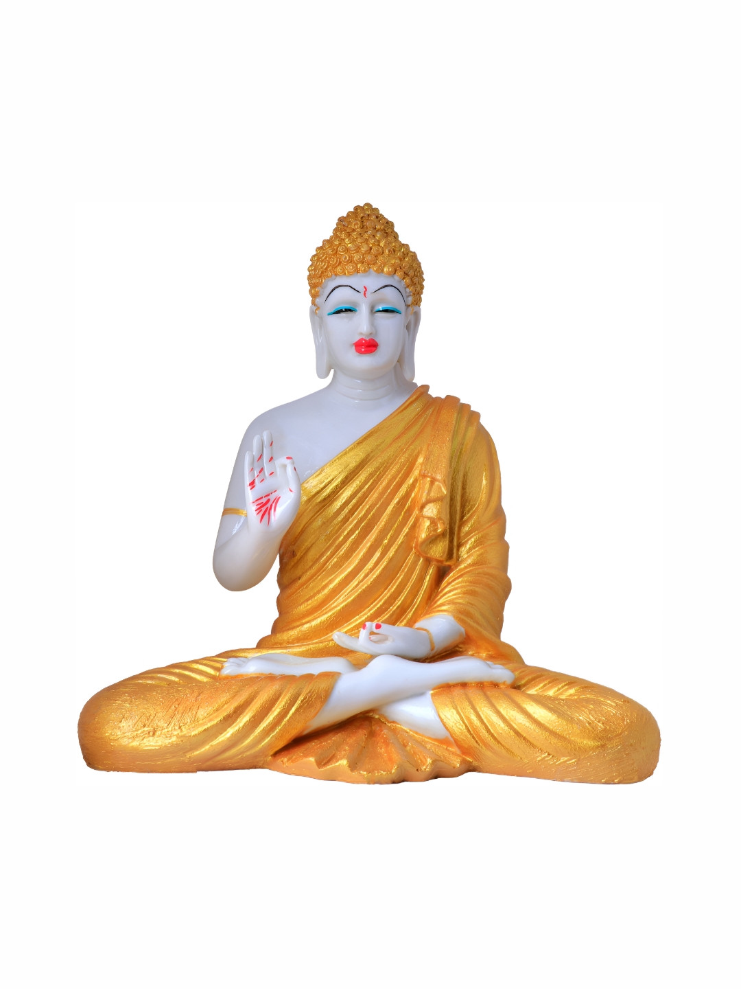 GW CREATIONS Gold Marble Metallic Home Office Small Showpiece - 15 Inches