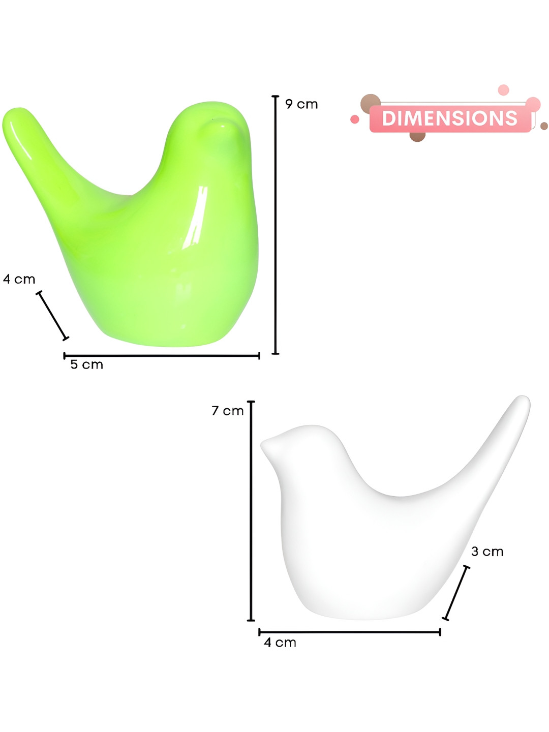 GW CREATIONS Green Polyresin Natural Home Office Set of 2 Tiny Showpieces - 2.8 Inches