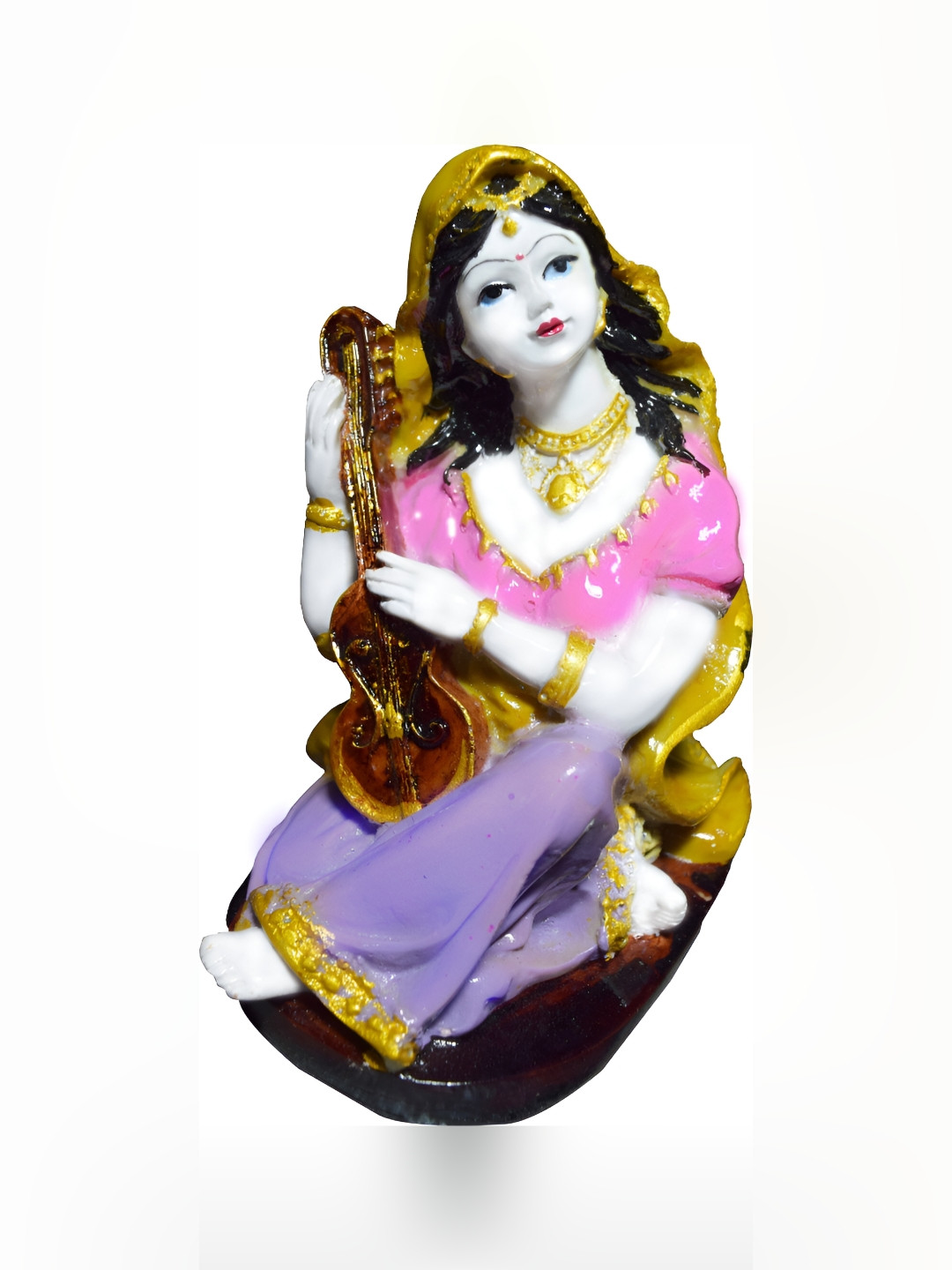 GW CREATIONS Pink Polyresin Glossy Home Office Small Showpiece - 7.1 Inches