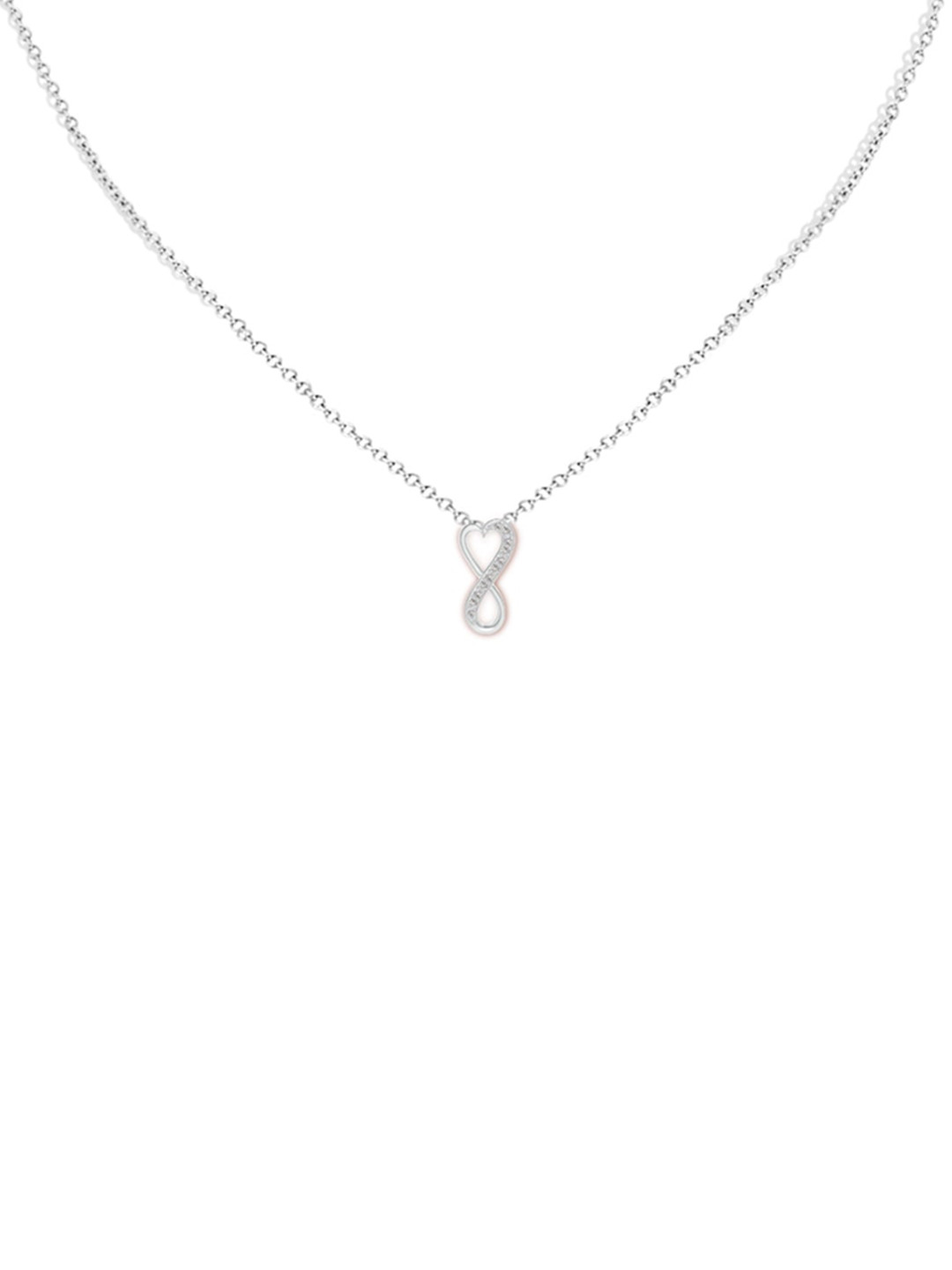 Angara 18KT White Gold Pave-Set Natural Diamond Infinity Heart Pendant