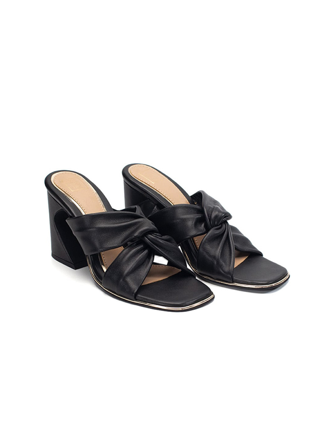 HEEL YOUR SOLE Textured Leather Block Heels