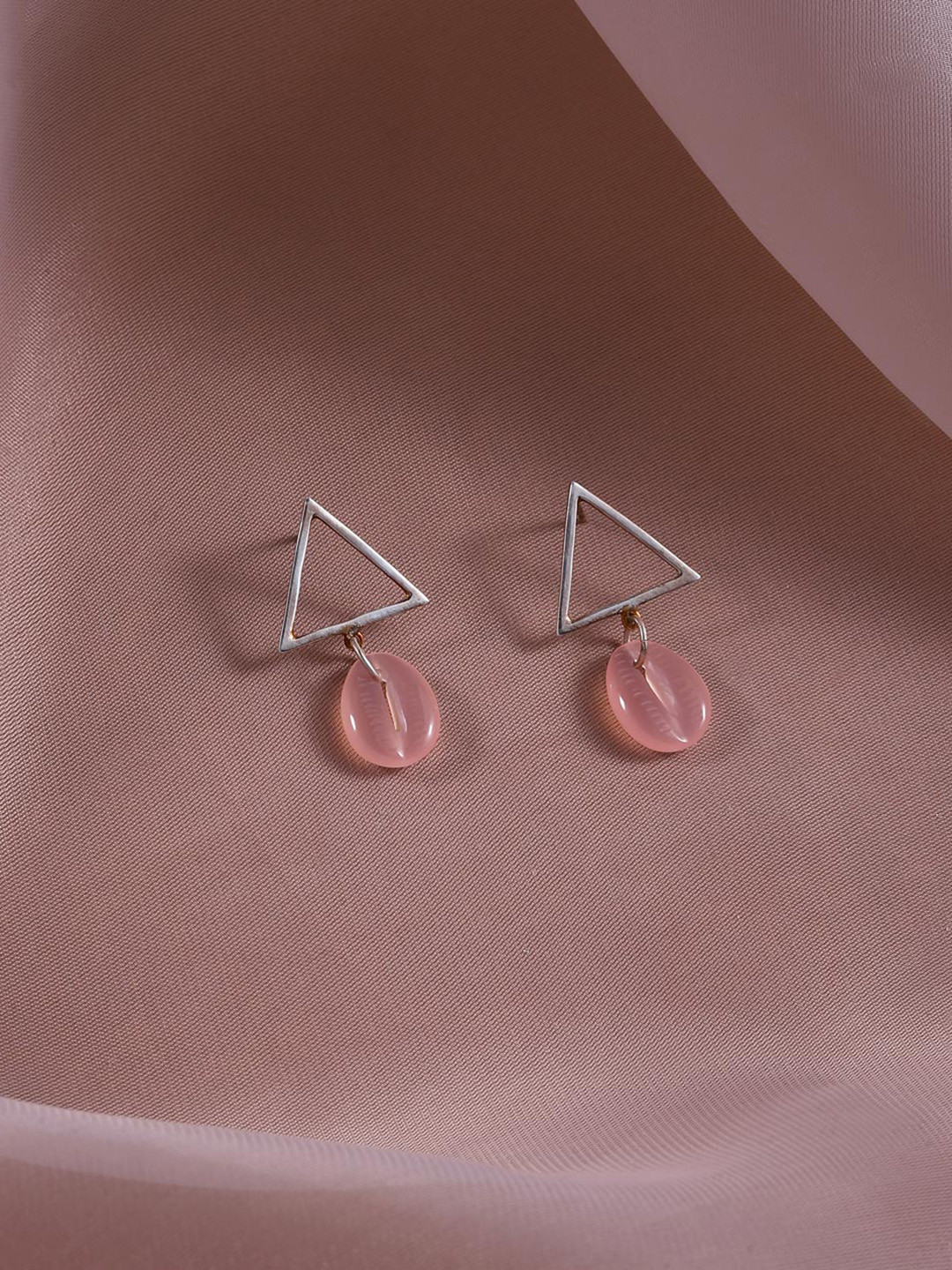 Fabindia Silver Geometric Drop Earrings