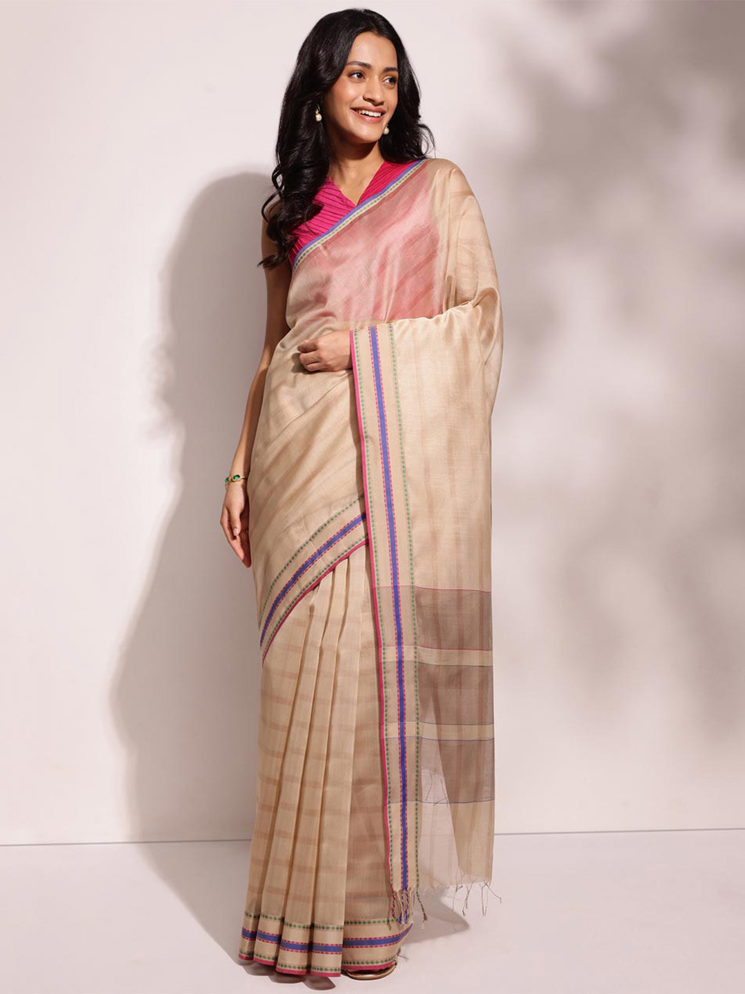 Fabindia Cotton Silk Maheshwari Sari