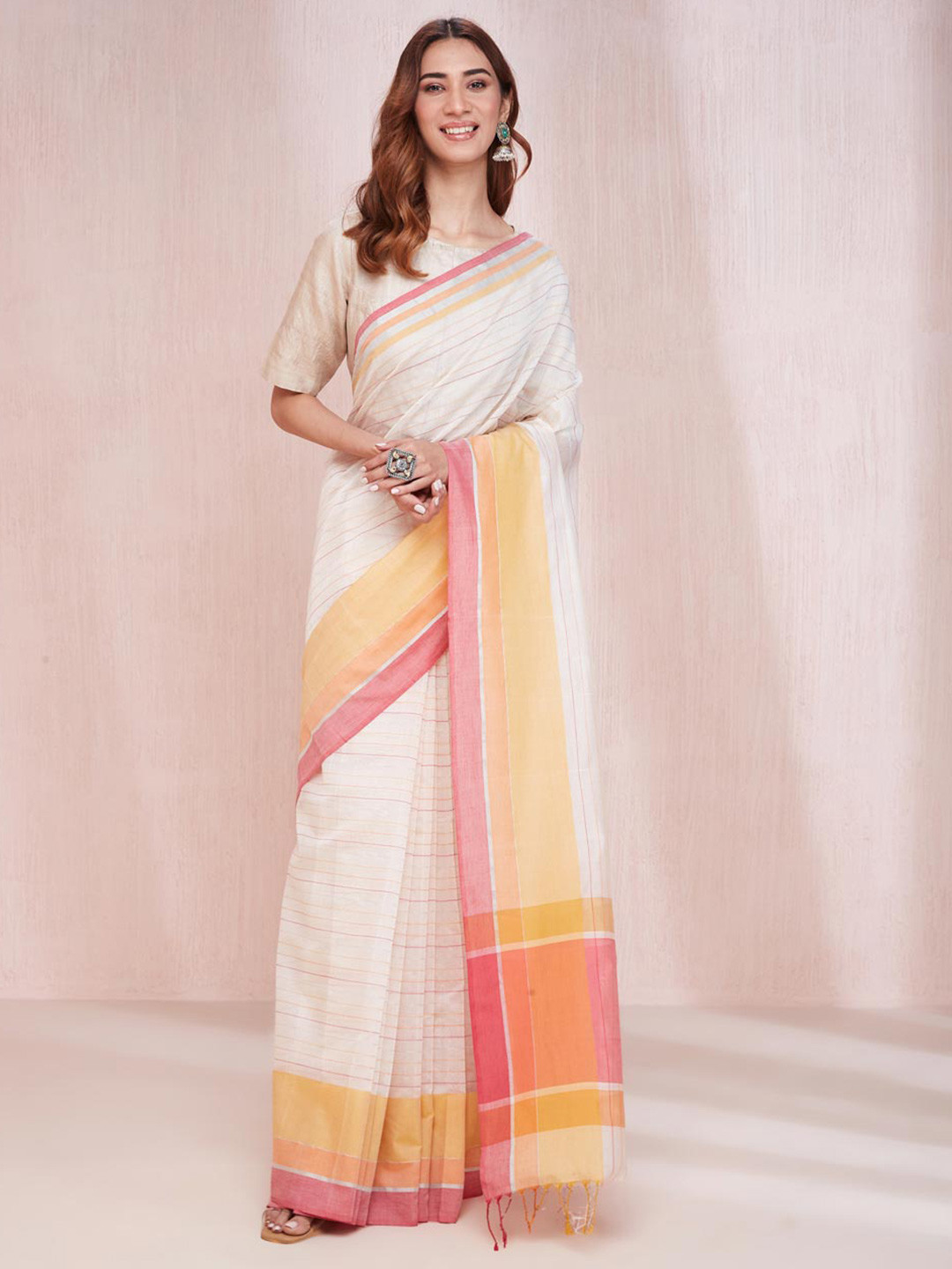 Fabindia Striped Woven Design Saree