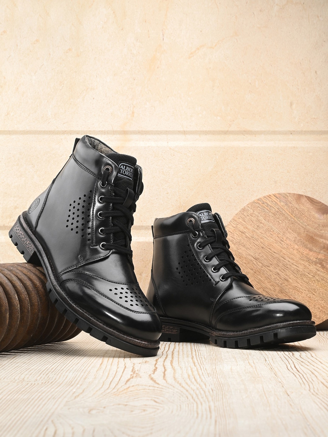 Buy Alberto Torresi Men Casual Block Heeled Ankle High Lace Up Regular Boots Boots for Men 29259116 Myntra