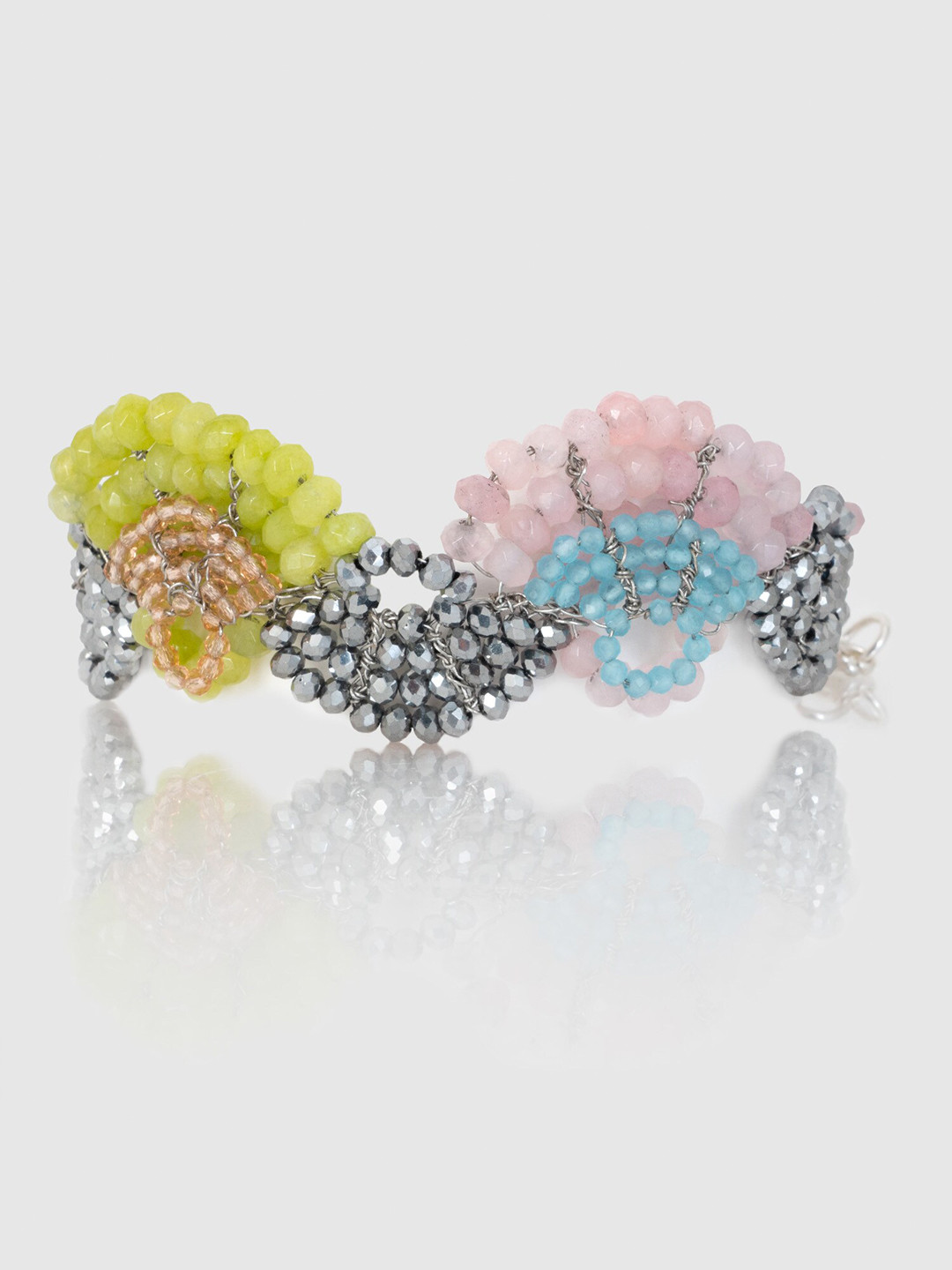 D'oro Stone Studded Multistrand Bracelet