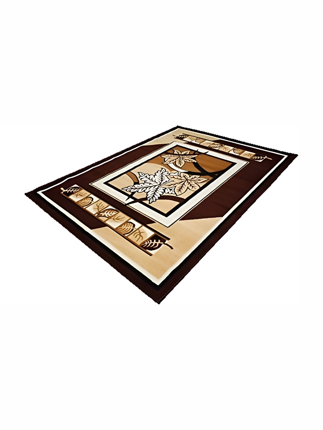 SANA CARPET Brown & Cream 3 Pieces Anti-Skid Rectangle Shaped Carpet