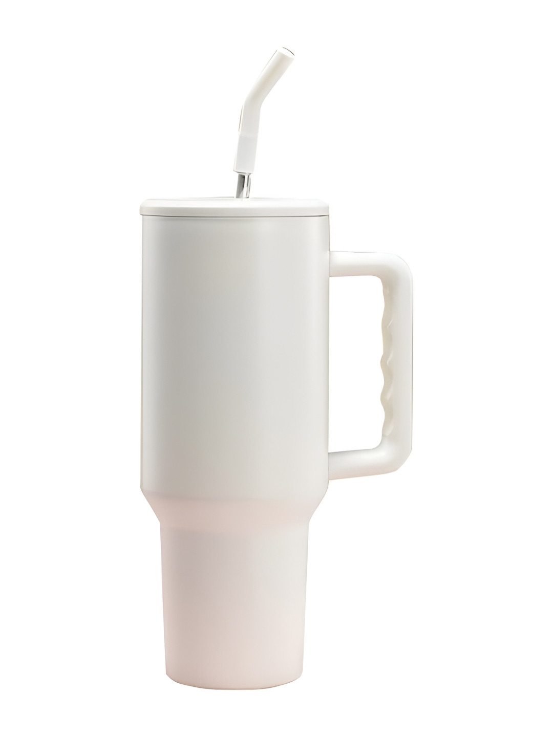 HOUSE OF QUIRK White Stainless Steel Double Wall Vacuum Water Bottle With Straw 1.2L