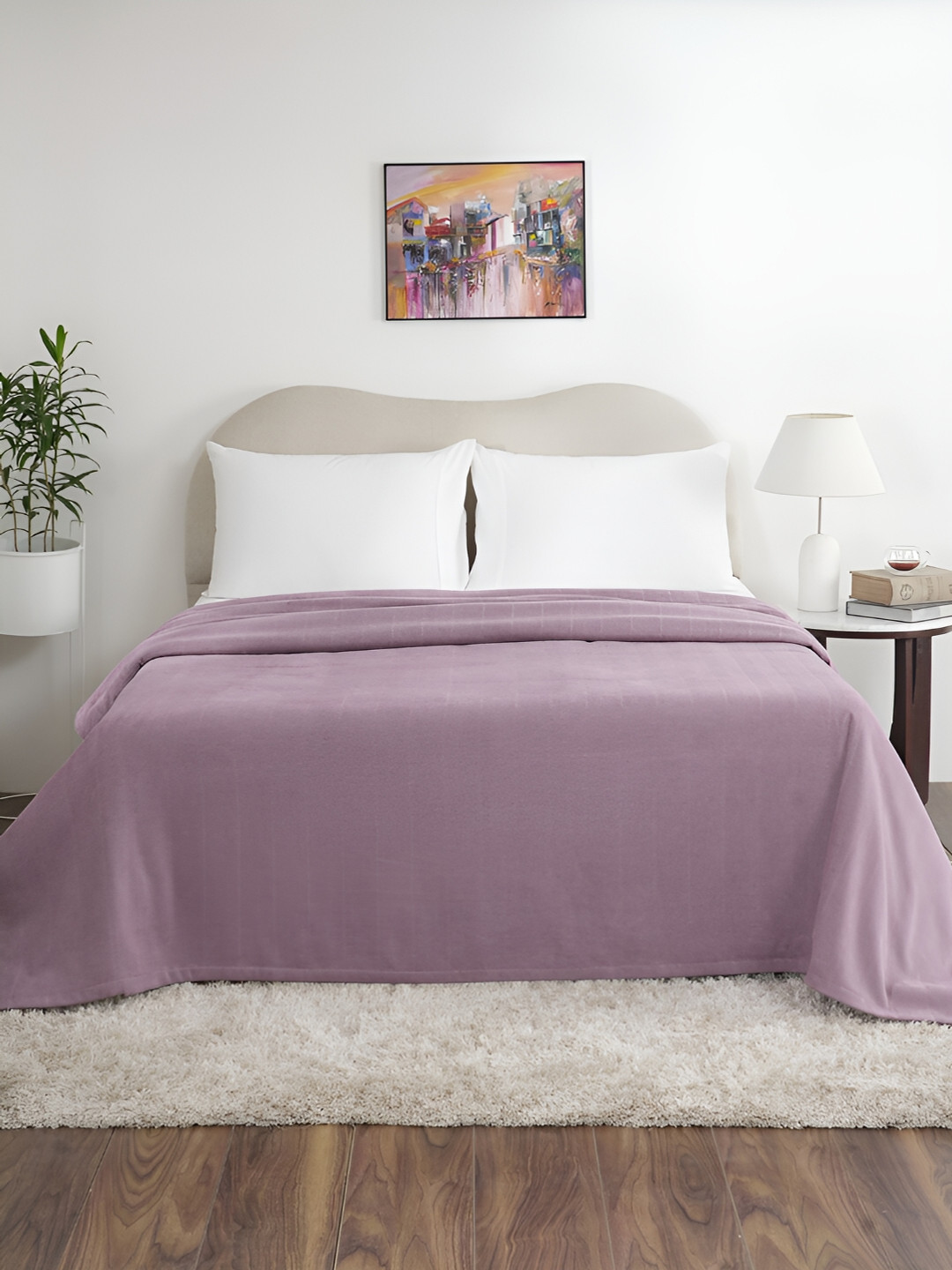MASPAR Colorart Caroline Shadow Orchid Purple Textured 120 TC Queen Bed Cover